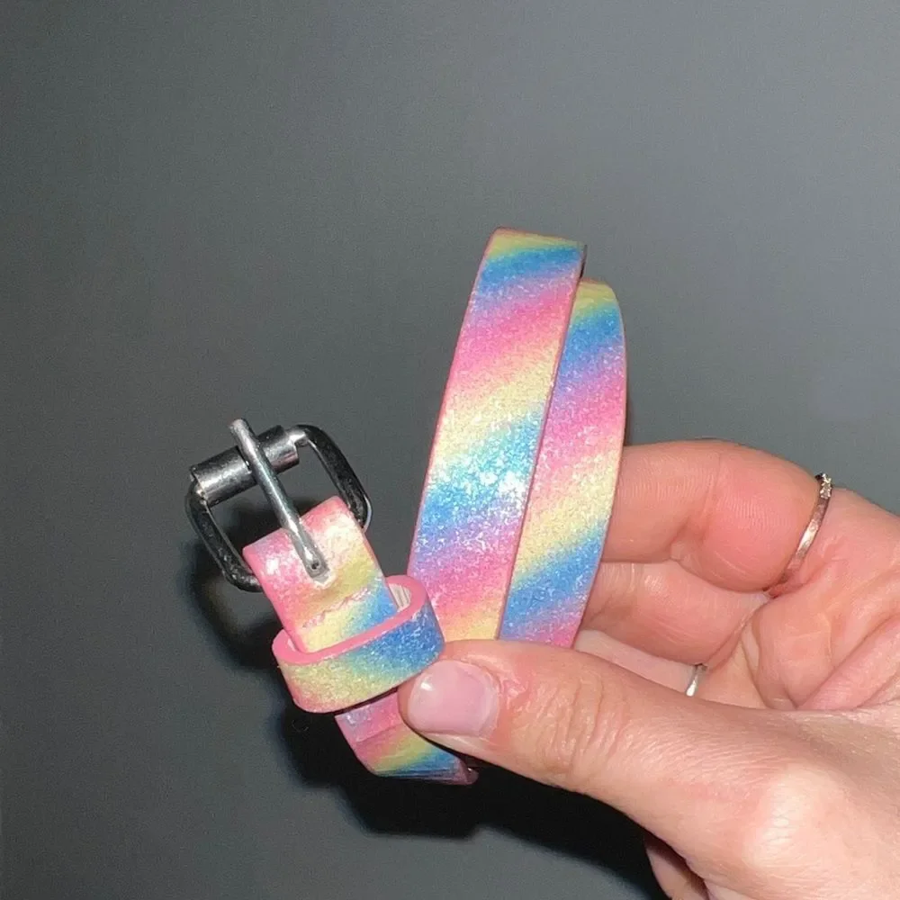 Stylish Kids Belts Set - Pink and Rainbow